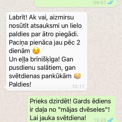 Anita apmierināta ar ātro piegādi un Royal eļļas garšu