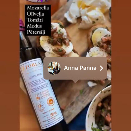 Ēdienu blogere Anna Panna bauda Royal EVO brokastīs (ekrānšāviņš no Instagram)