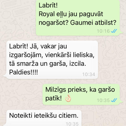 Indra priecīga par lielisko Royal eļļu!