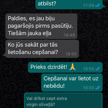 Raimonds eļļu iegādājies, jo bija to jau pagaršojis pirms tam.