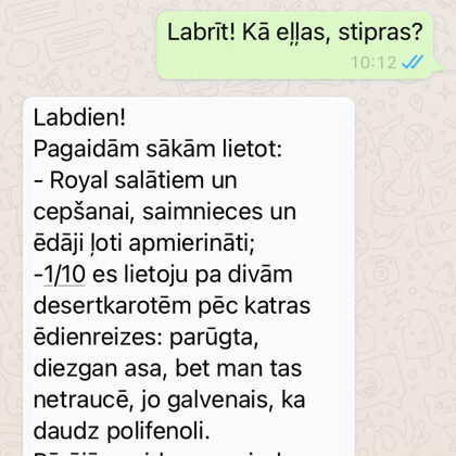 Valda viedoklis par dažādām no www.olivellas.lv iegādātajām EVO