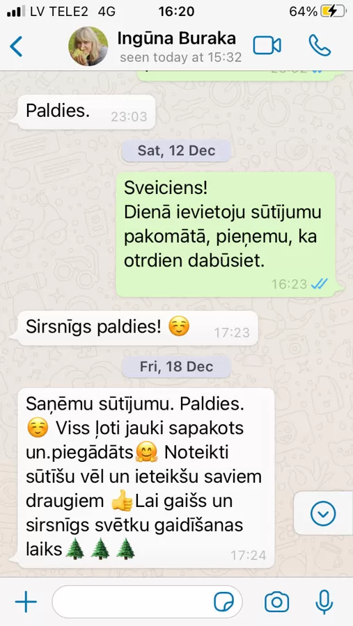 Ingūna apmierināta ar servisu un EVO garšu.