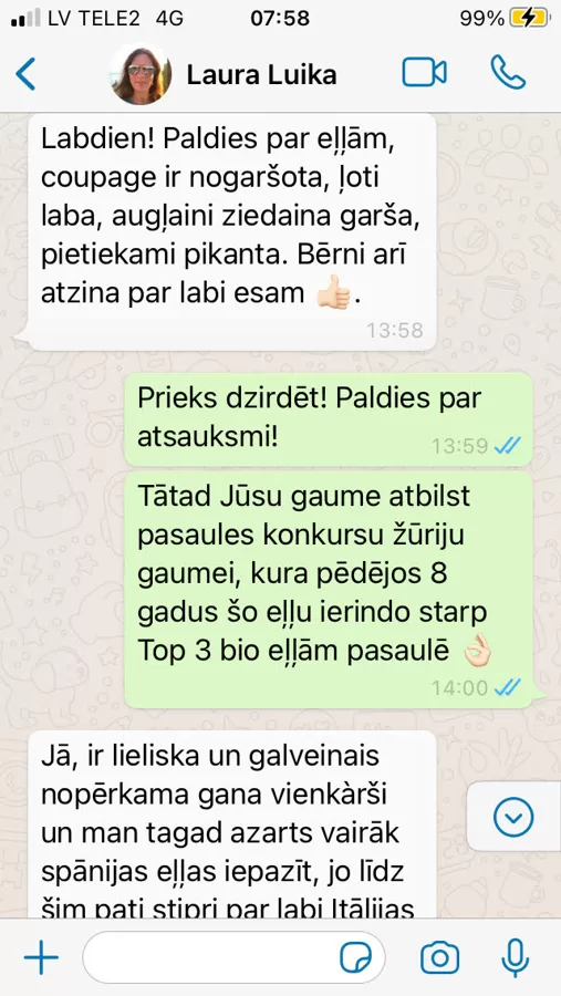 Laura, kuras favorītes līdz šim bijuša Itālijas EVO, atzīst, ka arī Spānijas EVO ir labas.