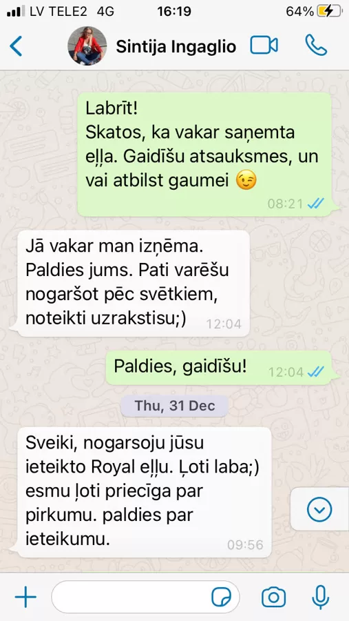 Sintija atzīst, ka esmu ieteicis gaumei atbilstošu - Royal EVO.