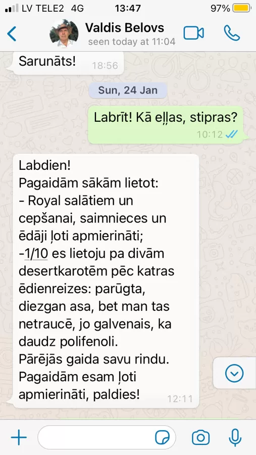 Valda viedoklis par dažādām no www.olivellas.lv iegādātajām EVO
